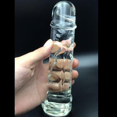 Скляний дildo XXL ScreaAss 21.5 см: кришталевий анальний плуг для дорослих, прозорий, 45 мм