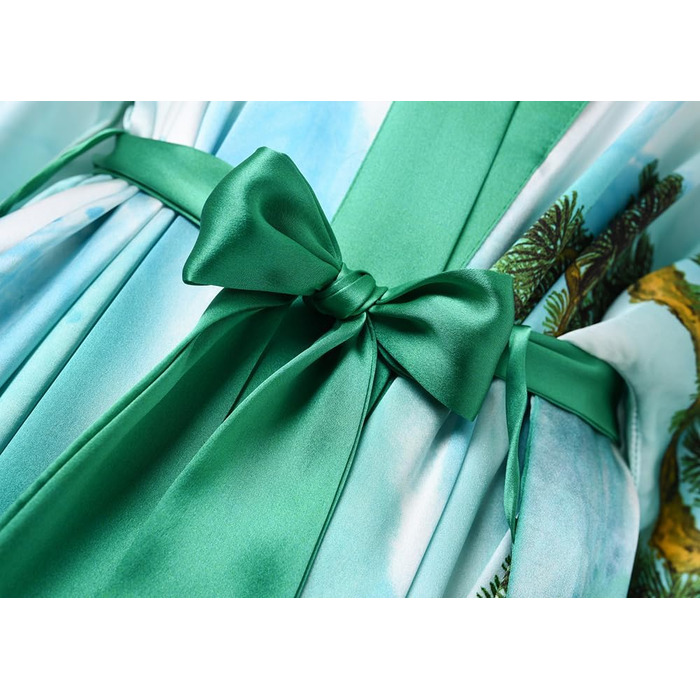 Шовковий халат-кімоно Ledamon для жінок, довгий, 100% шовк - класичний квітковий халат, нічна сорочка (універсальний розмір, пейзаж, весна)