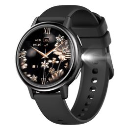 Смарт-годинник findtime Rund для жінок та чоловіків: фітнес-браслет з функцією дзвінків, вимірюванням артеріального тиску та підтримкою WhatsApp, чорний