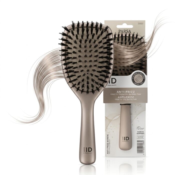 Масажна щітка для волосся PARSA Beauty Hair ID проти випадіння та ламкості волосся, Metallic beige