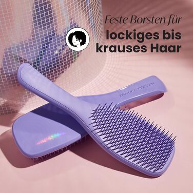 Щітка для волосся Tangle Teezer Ultimate Detangler для кучерявого та жорсткого волосся (3C-4C), розплутувач з двоступеневими щетинами проти фриззінгу, Mango & Purple