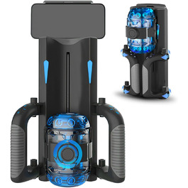 Електричний мастурбатор для чоловіків зі складаною конструкцією, з подвійним захватом, 9 режимів вібрації та 6 телескопічних дистанцій, реалістична 3D-структура вагіни