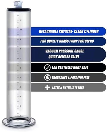 Електрична помпа для збільшення статевого члена Guspiun з LED-дисплеєм, для чоловіків, чорна (12*2.25in)