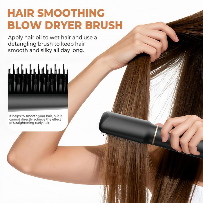 Мультистайлер для волосся 5 в 1 UKLISS Airstyler: фен, вирівнювач, круглі щітки та локони, чорний/золотий