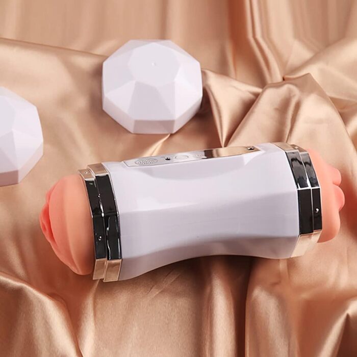 Масажер для чоловіків 2-в-1 з вібрацією, автоматичний та ручний, 12 режимів, чорний