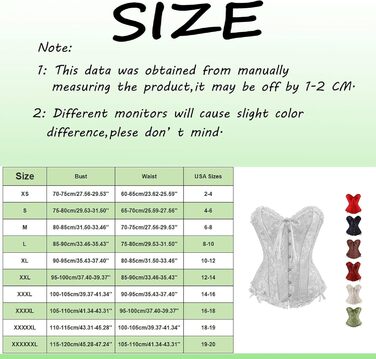 Корсет Daen Korsett для талії, корсет-формувач, корсет з шнурівкою, готичний стиль, вінтаж, білий (L)