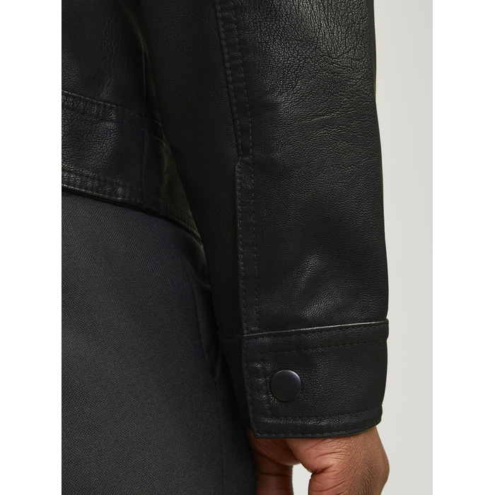 Чоловіча куртка з екошкіри Jack & Jones, чорна, розмір XL