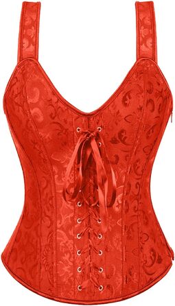 Жіночий корсет-корсетний топ з кісточками, над грудьми, для корекції фігури, червоний (4XL)