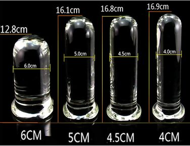 Скляний анальний дildo SAUVASFZ з сукупником, 4-6 см, для масажу простати та анального секса