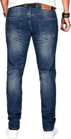 Чоловічі джинси Alessandro Salvarini Slim Fit з ефектом Washed, середньо-сині, стрейч (32W / 32L)