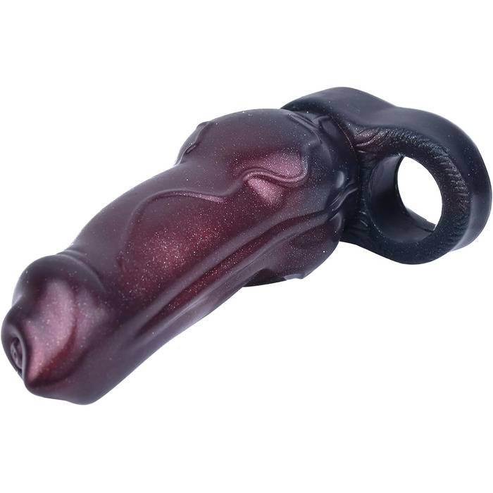 Секс-іграшка для чоловіків: реалістичний пеніс-маншет з потовщеним кільцем, для збільшення та подовження, з рідкого силікону