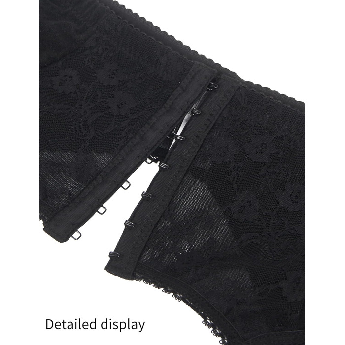 Гіртер (стрінг) з широким поясом Comeondear для жінок, розмір M-L, чорний. Комплект спідньої білизни з мереживом, 6 регульованих кліпсів, для пишних жінок, висока талія.