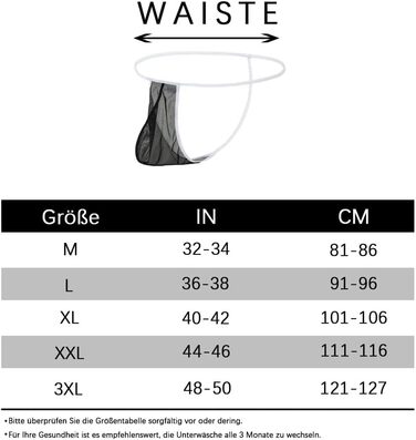 Чоловіча прозора трусика-стрінги BIATWOWR - чорний колір, розмір XL. Зручні, дихаючі, з м'якого матеріалу.