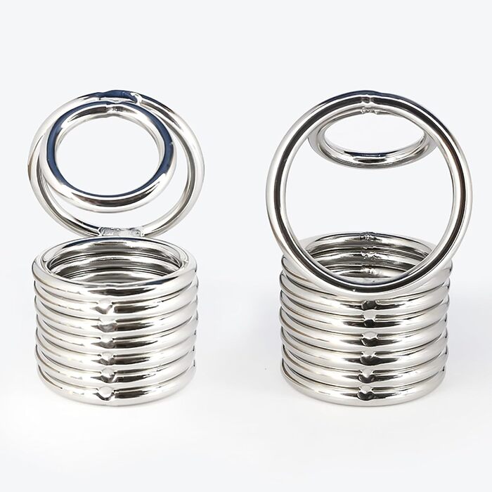 Пеніс-рінг з металу, ходентейлер, стример для яєчок, розтягувач яєчок, стример для яєчок, пристрій для яєчок, вага для яєчок, пристрій для стиснення яєчок, екстремальні сексуальні іграшки для чоловіків, срібло/7 кілець, XL, XL, срібло/7 кілець