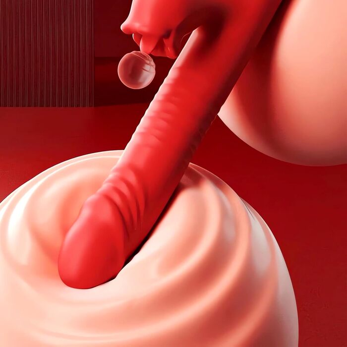 Секс-іграшка SXOVO для жінок 5 в 1, вібруючий масажер з 10 режимами стимуляції, нагріванням та стимуляцією G-точки (червоний)