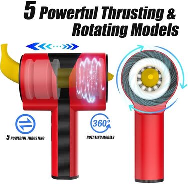 Електричний масажер для чоловіків з 5 телескопічними, 7 вібраційними та 5 ротаційними режимами. Масажер для самостійного використання.