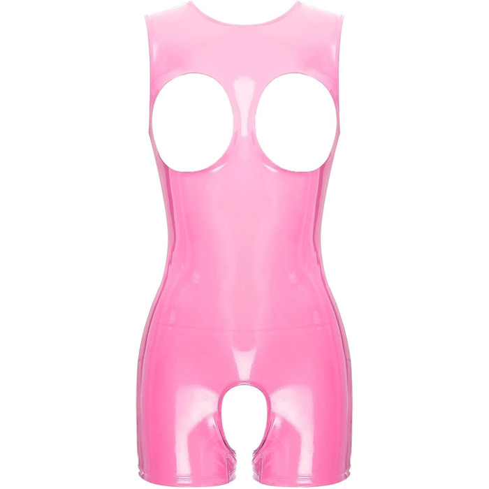 Жіночий сексуальний комбінезон GRRKDFQ з вирізом на кроці (Рожевий, M)