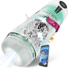 Електричний мастурбатор для чоловіків з вібрацією, насосом та телескопічною функцією, водонепроникний, перезаряджається, з керуванням через додаток