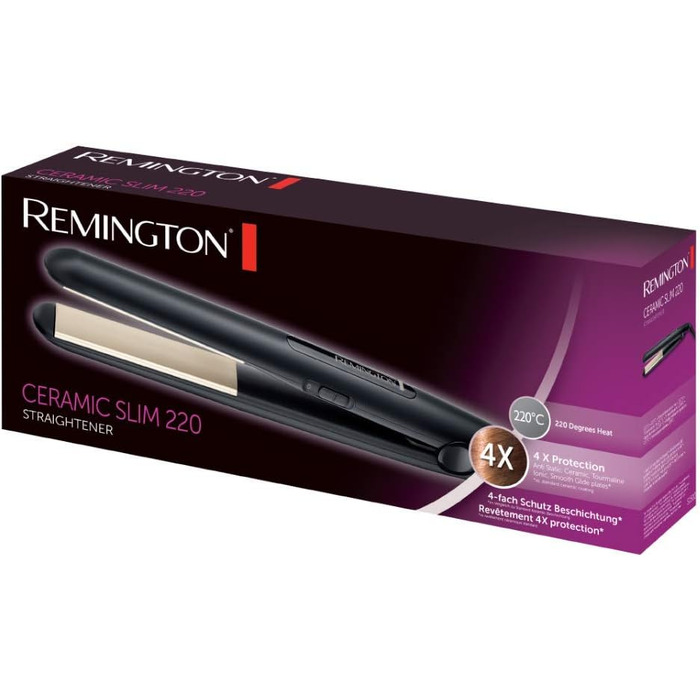 Випрямляч для волосся Remington Ceramic Slim S1510 з кераміко-турмаліновим покриттям для захисту та блиску