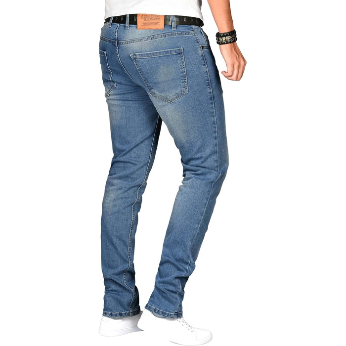 Чоловічі джинси Slim Fit ALESSANDRO SALVARINI з еластичним денімом, Washed, сині (34W / 32L)