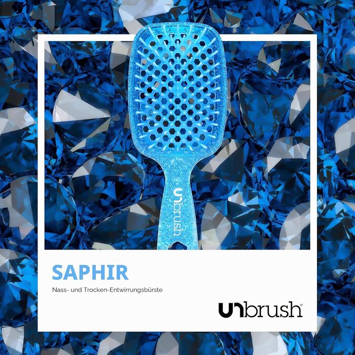 Масажна щітка для волосся FHI Heat UNbrush для розплутування вологого та сухого волосся, антистатичні щетинки DuoFlex, сапфіровий синій