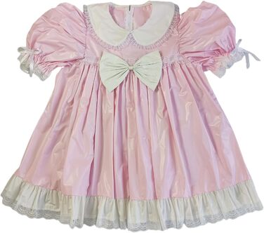 Сукня для дорослих Haian Baby-Sissy з ПВХ, біла стрічка, рожево-біла стрічка, індивідуальний розмір