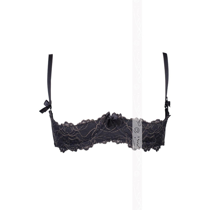 Axami V-5891 Meteorite Hebe BH: чорна мереживна бюстгальтер з регульованими бретелями, розмір EU 75E