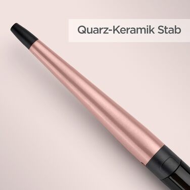 Конічний паяльник для волосся BaByliss Rose Quartz (13-25 мм) для натуральних локонів, керамічне покриття, 6 температурних режимів (160-210°C), C454E, рожево-чорний