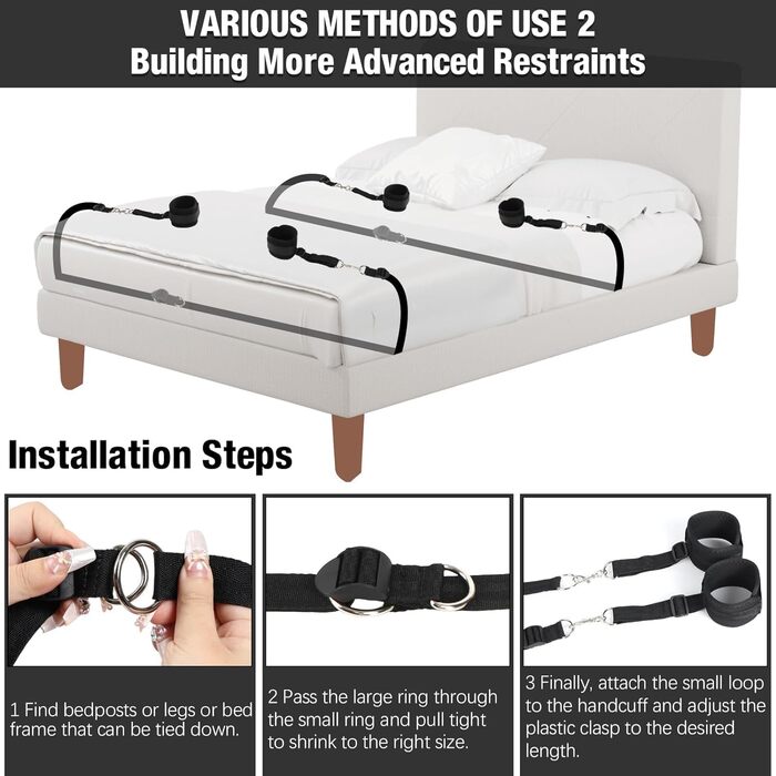 Набір для БДСМ-фетшингів: кайдани, наручники, мотузки, петиш та маска для початківців