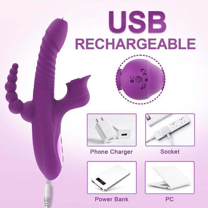 Вібратор LYAMais 5-в-1 для жінок та пар: кліторальний, G-Spot, анальний стимулятор, 7 режимів