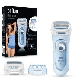 Електрична бритва для жінок Braun Silk-épil LS5160 3-в-1 (голениця, тример, пілінг-система), водонепроникна, синя
