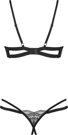 Сексуальний жіночий комплект нижньої білизни Selente Love & Fun: бюстгальтер, трусики та шовкова маска для очей (M-L, чорний)