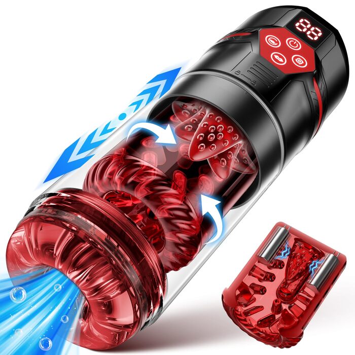 Електричний мастурбатор для чоловіків з вібрацією та функцією ковзання - стимулятор пеніса, секс-іграшка