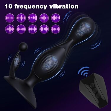 Анаlvibrator Jpscor Elektro Shock для чоловіків, стимуляція простати, 10 режимів вібрації та 5 режимів електростимуляції, дистанційне керування