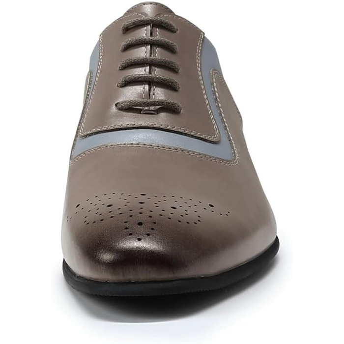 Чоловічі класичні туфлі YFFUSHI Oxford Brogues — офіційне бізнес-взуття, сіро-блакитні, розмір 40 EU