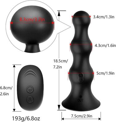 Анальний вібратор PQKuss 2-в-1 з надувним вагінальним розширювачем, силікон, 10 режимів