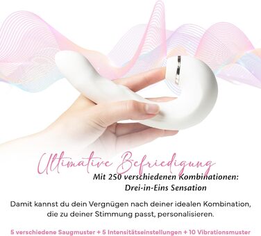 Вібратор для жінок Fae Vibration 3в1 - стимулятор G-точки та клітора з функцією масажу, вакуумної стимуляції та вібрації. Перезаряджуваний силіконовий секс-іграшка, Thrive, Whisper White