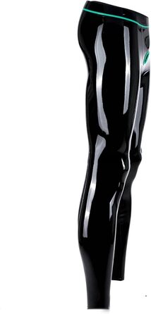 Чоловічі лосини з латексу, тонкі гумові лосини з кільцями, розмір M, чорний колір