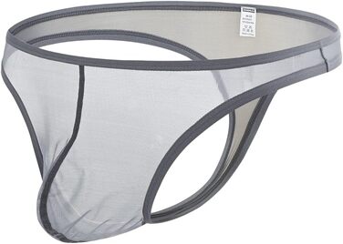 Танга чоловіча BIATWOWR, сірий, XXL, прозора білизна