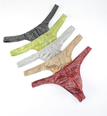 Танга чоловічі Detwen, мереживо, 3 шт. (XL, чорний)