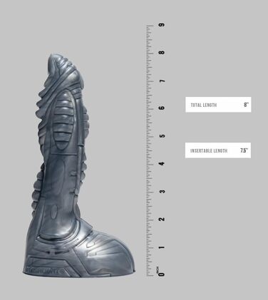 Реалістичний дилда Fleshlight Freaks з силікону, 22,5 x 5 см (Cyborg Silver)