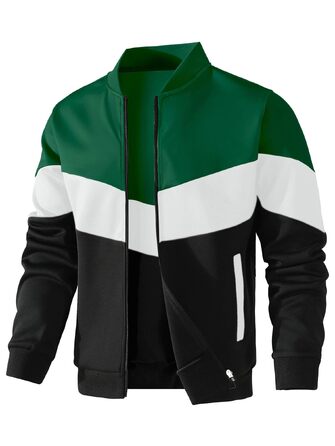 Чоловіча куртка-бомбер HYPESTFIT демісезонна, кольоровий блок (D-Red/Gray/Black), розмір 4XL