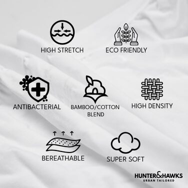 Боксерки чоловічі Hunter & Hawks 4 шт. у наборі, розмір S-6X, м'які, антибактеріальні, дихаючі, ідеальна посадка, Coo Dry Sips, мультипак (XXL, білий)