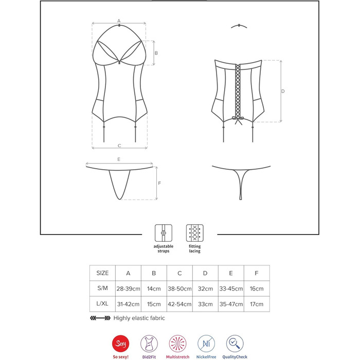 Сексуальний жіночий комплект білизни Selente Love & Fun: корсет, танга та шовкова маска для очей (S-M, червоний)