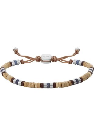 Чоловічий браслет Fossil Vintage Casual з напівдорогого каменю та нержавіючої сталі з регульованим замком (Кремовий)