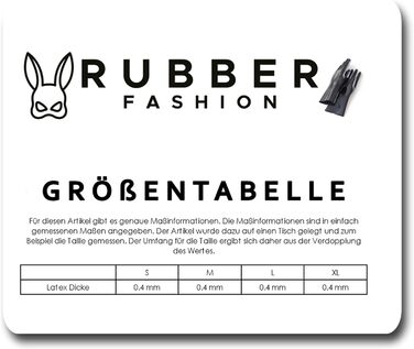 Корсет з латексу Rubberfashion Latex Body чорного кольору, 0.4 мм, розмір M