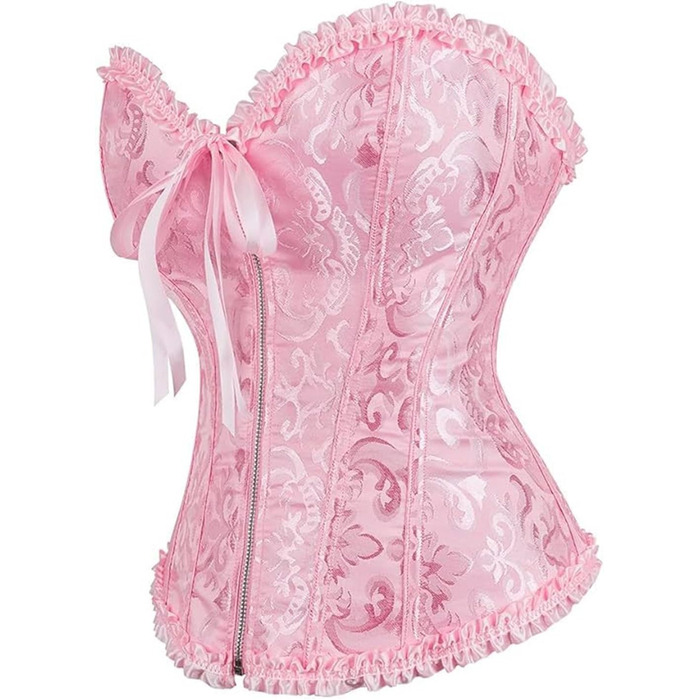 Корсет-топ Daen Korsett з шнурівкою для живота, великі розміри (6XL), рожевий