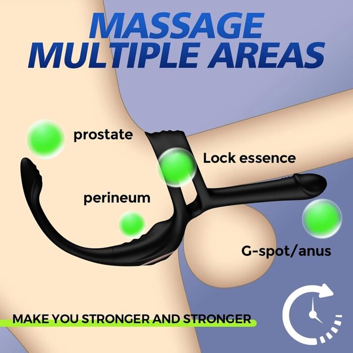Вібратор для чоловіків Qhysin: стимуляція простати, анальний вібратор з кільцем, 10 режимів, комплект для пар