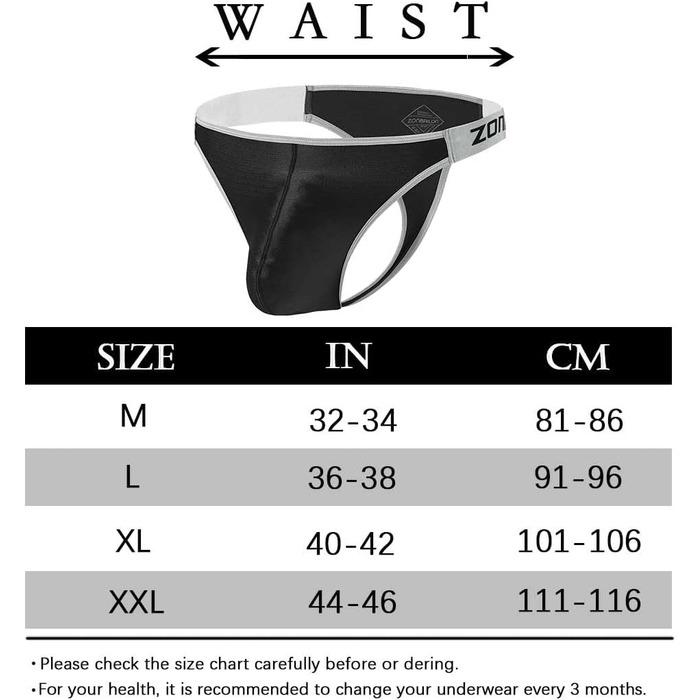 Танга чоловічі BIATWOWR з м'якої та зручної тканини, танга для чоловіків (Чорно-синій, XL)