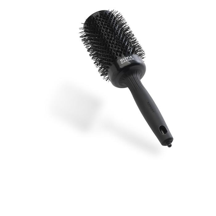 Керамічна кругла щітка для волосся Olivia Garden Expert Blowout Shine 55 мм — антистатична, для блиску та гладкості (чорна, L)